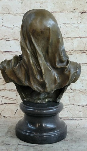 Early 100% Pure Bronze Bust Egyptian Girl by Milo Hand Made Sculpture Home Decor - Picture 5 of 7