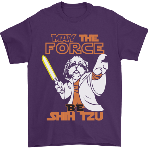 May the Force Be Shih Tzu Funny Dog Mens T-Shirt 100% Cotton - Picture 66 of 105
