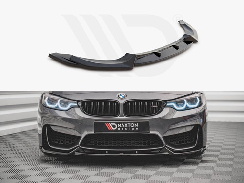 Front Diffuser Diffusor Maxton Design Gloss Black Abs For Bmw M4 F82 - Picture 1 of 4