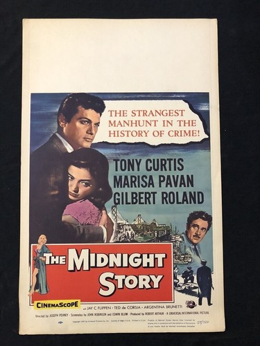 The Midnight Story Window Card 1957- Tony Curtis