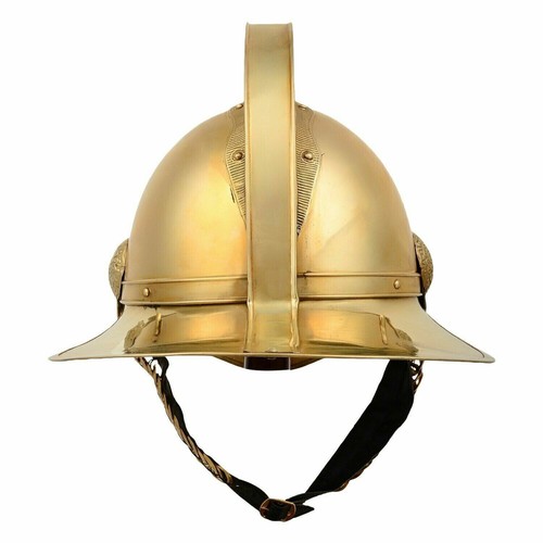 Golden Brass Accents Imperial Officer Spike Replica German Prussian Fire Helmet - Picture 2 of 10