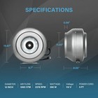 Inline Duct Fan HVAC Exhaust Blower with Grounded Power Cord for Grow Tent