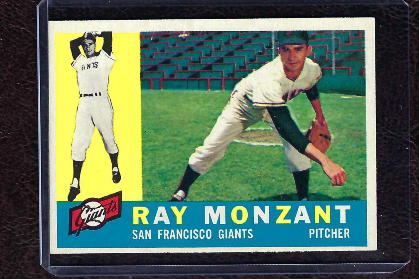 1960 Topps Baseball Card #338 Ray Monzant, San Francisco Giants, NM!