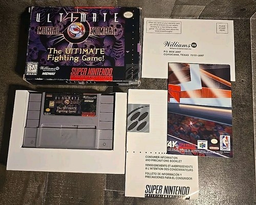 Ultimate Mortal Kombat 3 Super Nintendo SNES W Poster NO Manual - Picture 1 of 17
