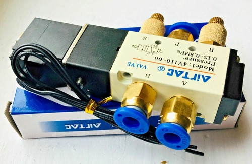 Electroválvula Neumática 4V110-06 12v DC 5 Puertos 2 Pos + Silenciador Conector 6/8mm - Imagen 5 de 14