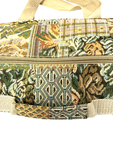 Vintage Travel Tapestry Wheels Rolling Luggage Bag Airplane Ship Train Foldable - Picture 3 of 11