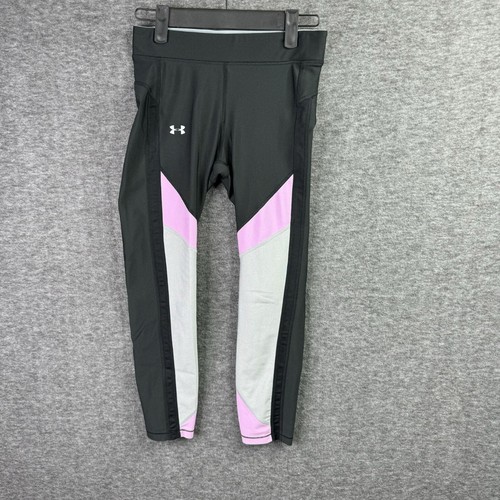 Under Armour Womens HeatGear Compression Leggings Black/Pink Size S