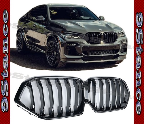 PIANO BLACK FRONT KIDNEY GRILLE SINGLE SLANT FOR NEW G06 X6 2019 2020 2021 BMW - Picture 1 of 5