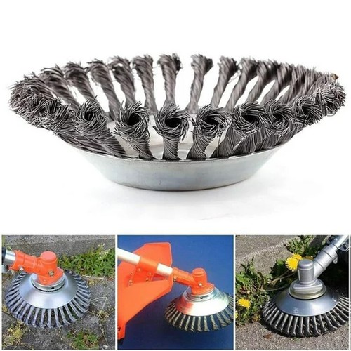 8 Inch Steel Wire Wheel Brush Grass Trimmer Head Weed With Adapter Kit New - Picture 13 of 17