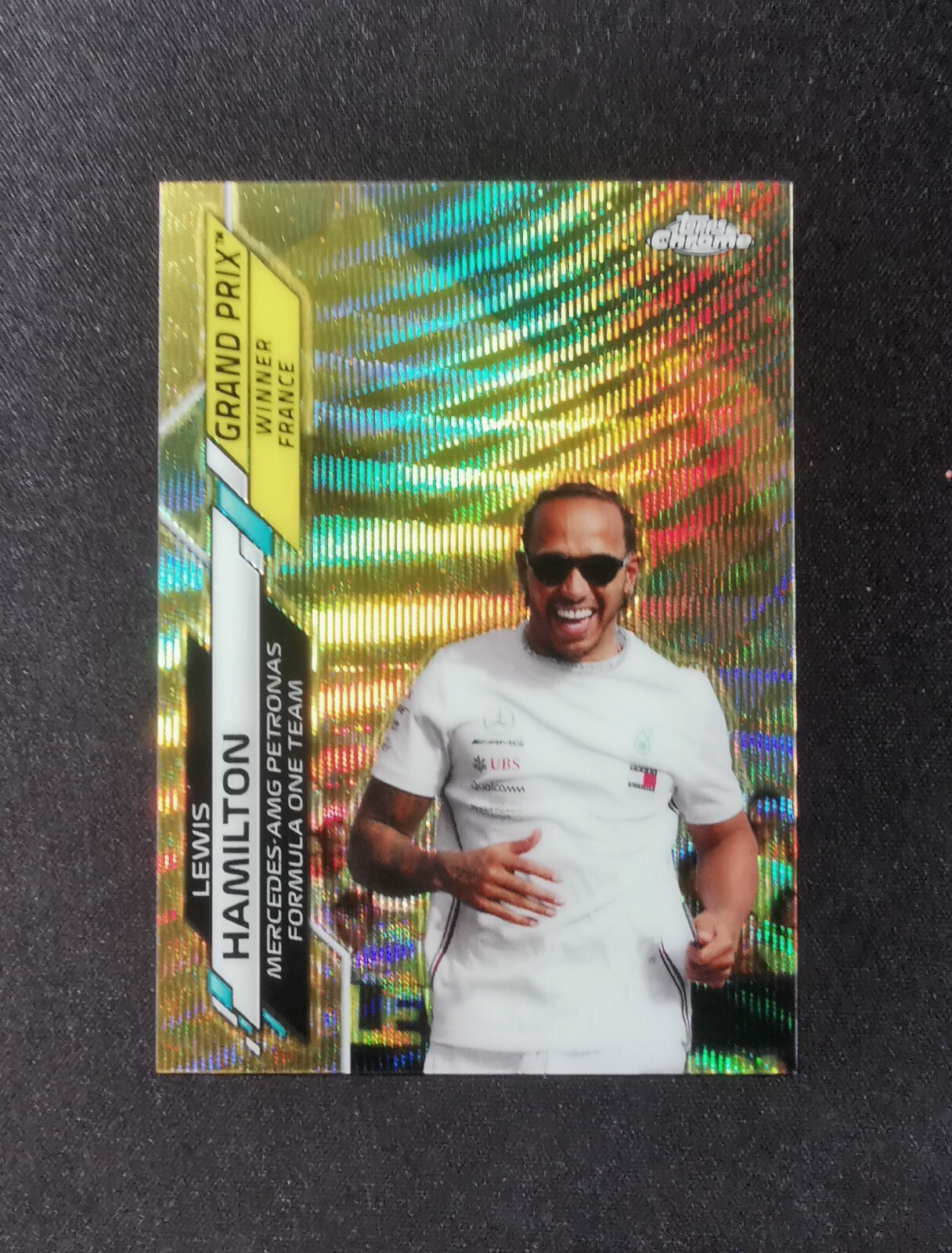 2020 Topps Chrome Formula 1 F1 Lewis Hamilton #140 Gold Wave Refractor 17/50