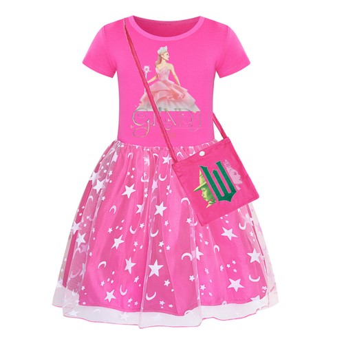 Girls Glinda Wicked Dress Rainbow Dress Mesh Party Princess Tutu Skirt Xmas Gift - Picture 47 of 47