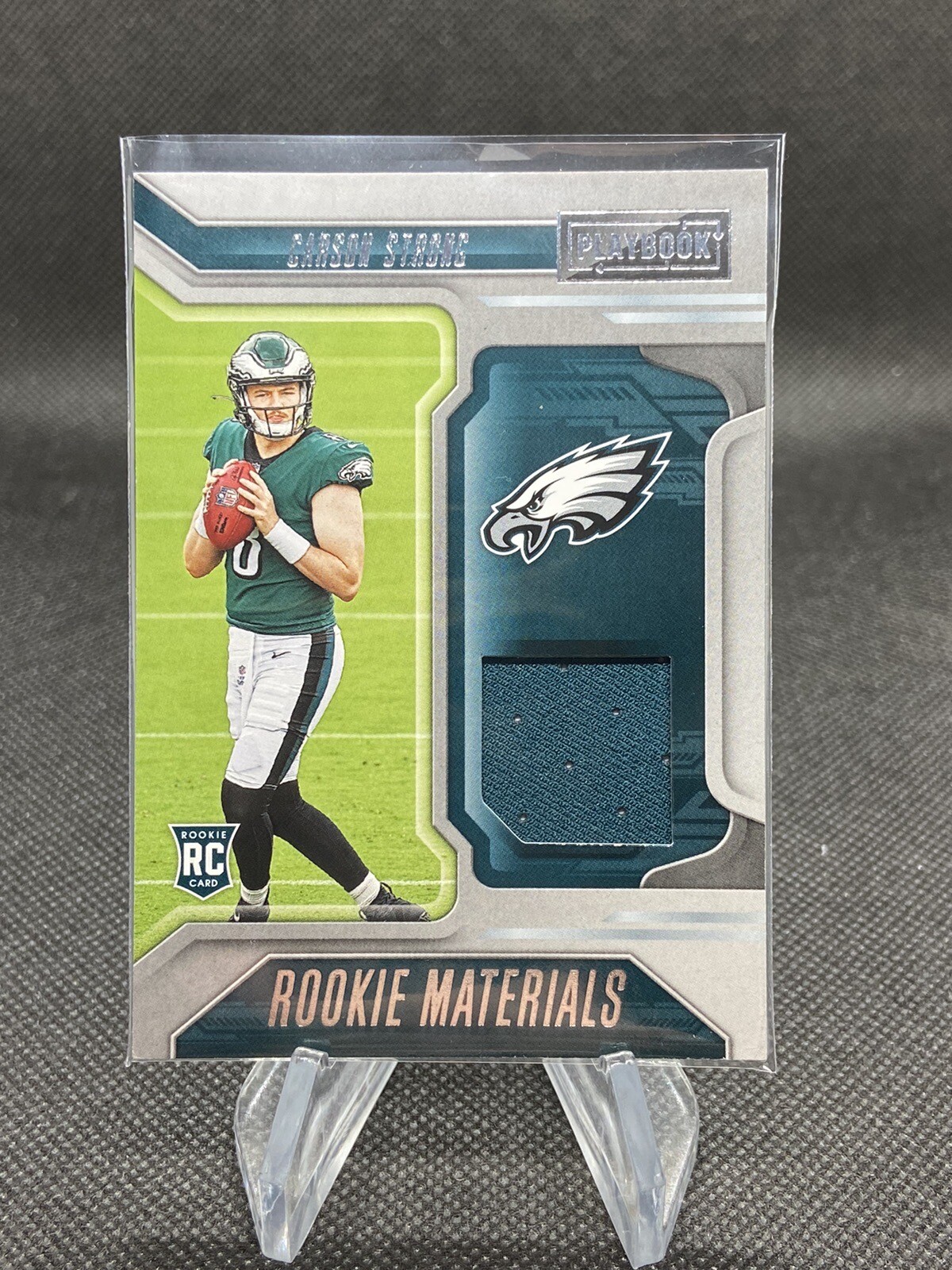 2022 Panini Playbook Carson Strong  Rookie Materials Patch #RM-11 Eagles