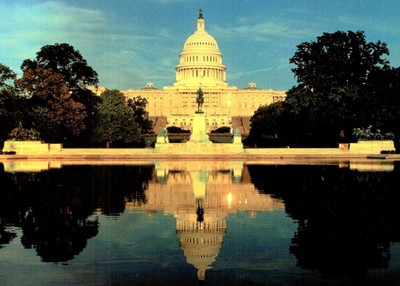 Postcard Washington DC United States Capitol Reflecting Pool Image