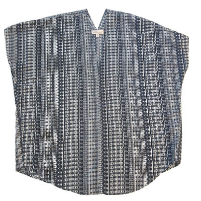Philosophy Popover Top Blouse Womens XL Soft Striped V Neck Drop Design Pleated