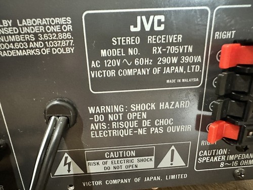 JVC RX-705VTN DIGITAL SURROUND SYSTEM . - Picture 7 of 7
