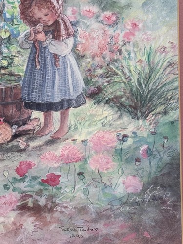 Tasha Tudor framed print Girl Chicken Garden - Picture 7 of 20