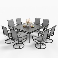 9 Piece Outdoor Table and Chairs for 8 Outdoor Patio Dining Set Heavy Duty ,Yard