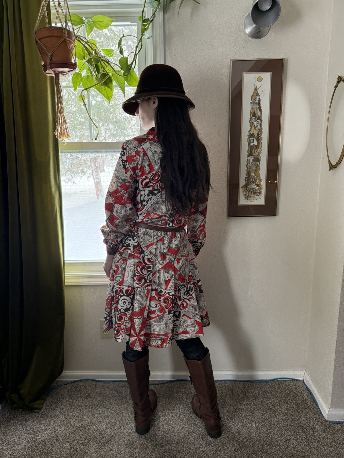 1960s Vintage Zodiac Astrology Dress - image 2