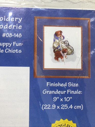 Janlynn 08-148 Puppy Fun Embroidery Kit Puppies and Shoe with Shoelace - Picture 6 of 6