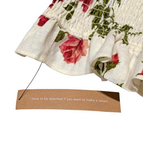 Reformation Hilary Smocked Jolie Floral Linen Mini Dress Large Cottagecore NWT - Picture 12 of 12