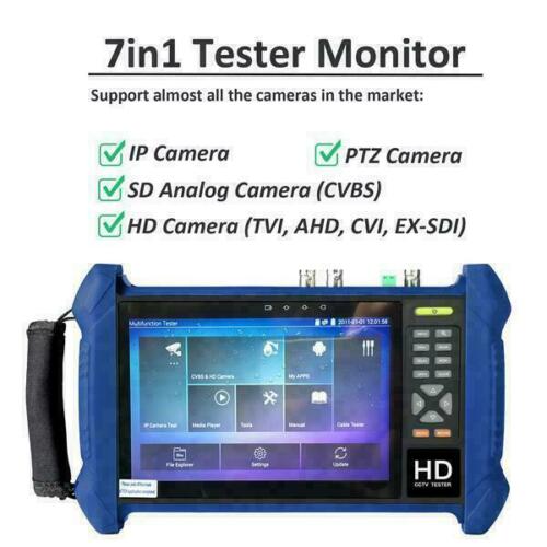 Monitor probador 7" 7 en 1 8MP para cámara IP, PTZ, HD TVI AHD CVI analógico - Imagen 2 de 11