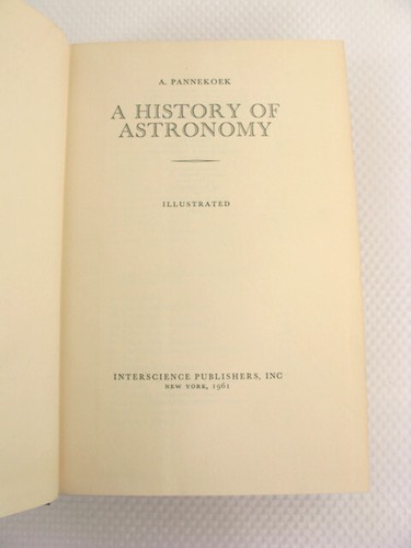 A History of Astronomy A Pannekoek 1961 HC/DJ 1st Ed. Sky-Lore Rare - Bild 8 von 10