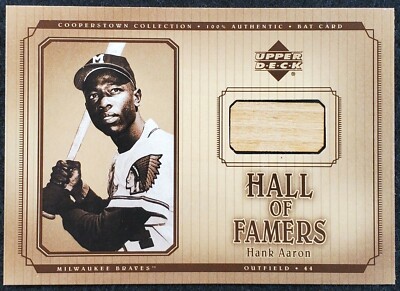Hank Aaron 2001 Upper Deck Hall Of Famers Game Used Bat B-HA