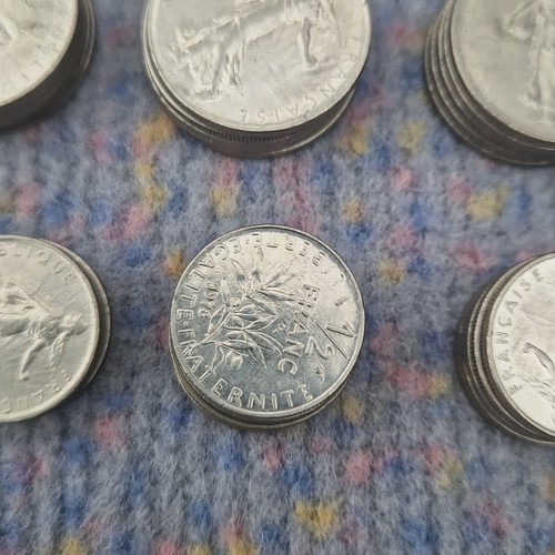 Gemischtes französisches Münzkonvolut alter Stil Francs & Centimes vor Euro 54 Stk. - Bild 11 von 17