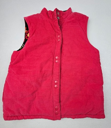 Gymboree Little Girls Size Large 10-12 Reversible Puffer Vest Crushed Corduroy - Picture 2 of 7