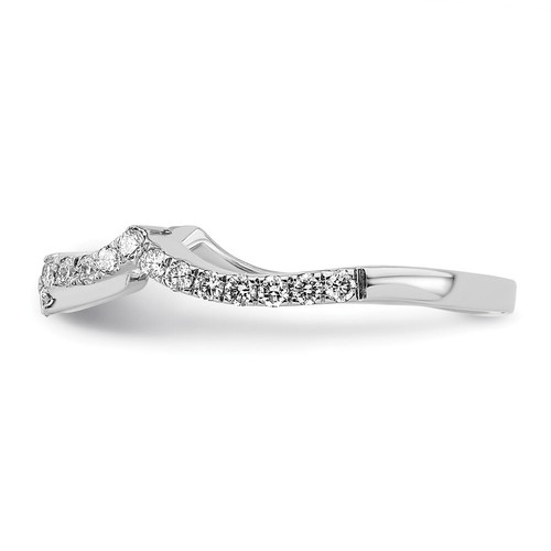 14K White Gold 3/8 Ct Lab Grown Diamond Wedding Band Ring for Women Size 7 - Picture 3 of 9