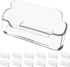 12 Pack Clear Acrylic Business Card Holder Display Desk Stand Fits 30-50 Cards