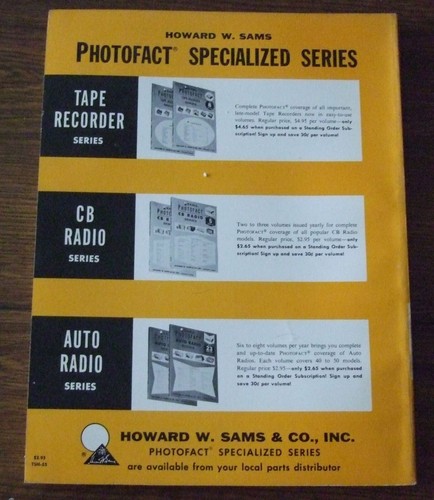 Sams Photofact Radio samochodowe Seria AR- Radio tranzystorowe Serwis TSM- Instrukcja U-PICK - Zdjęcie 362 z 378