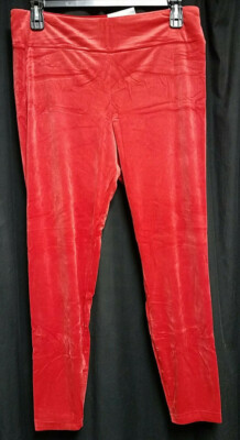Juniors XXXL 21 Super Plush Red Velour High Waist Legging 
