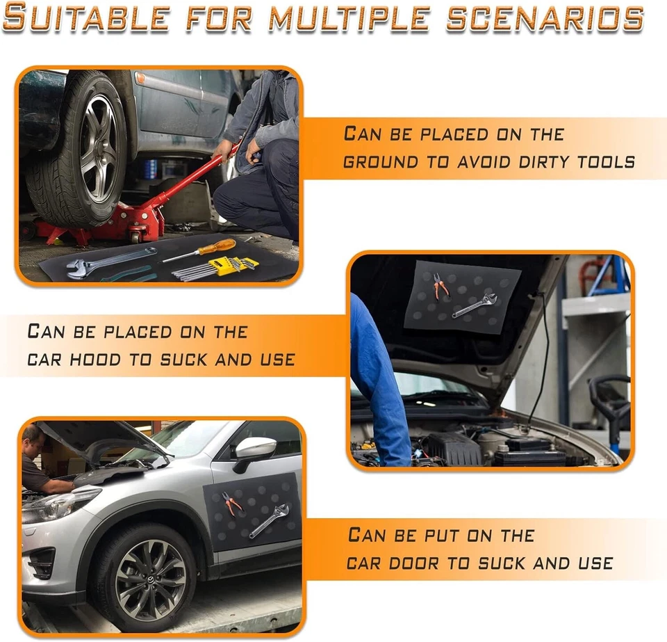 Alfombrilla magnética flexible para portaherramientas para pernos, tuercas, bandeja de piezas de tornillo 11,8"x8" 1 pieza Foto 3 de 4