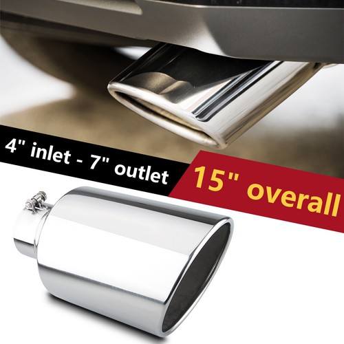 Diesel Exhaust Tip 4" Inlet, 7" Outlet 15" Long Rolled Edge Angle - Foto 14 di 16