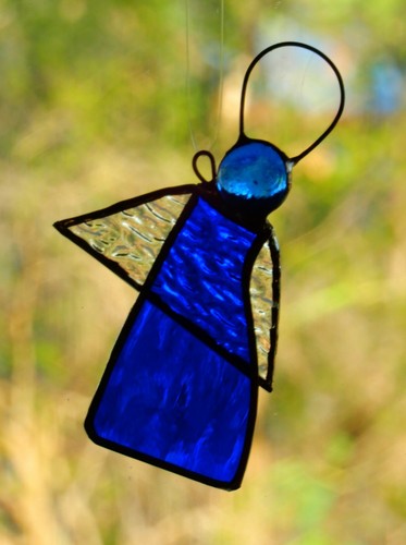 Handmade TWIN FEATHERS Stained Glass SUNCATCHERS Mother's Day Gardeners Gift - Foto 14 di 24