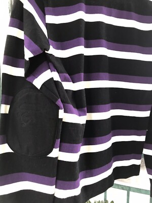 100% AUTH Bape Longsleeve Rugby Striped Ape Head Elbow Polo Shirt
