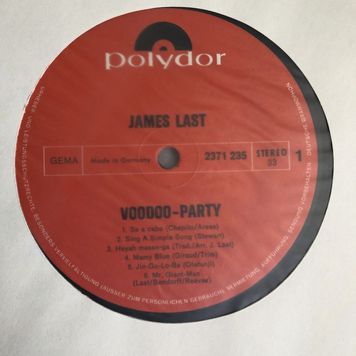 JAMES LAST : Voodoo Party - Polydor 2371235 - D 1971 NM - Bild 3 von 3