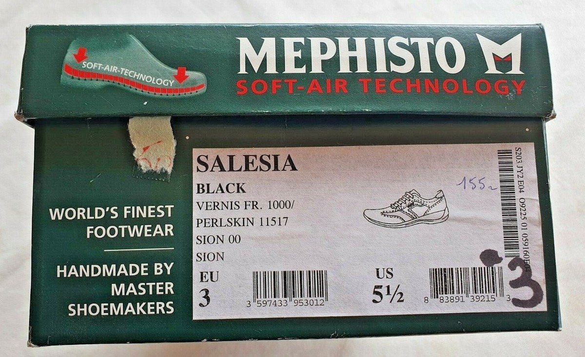 Chaussures Mephisto Salesia Noires En Cuir Verni - Taille 35.5 EU (5.5 US) - Neuf Avec Boîte