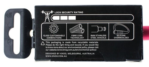 Knog Party Combo 620mm Combination Bike Lock Braided Steel Rose Pink New - Picture 5 of 5