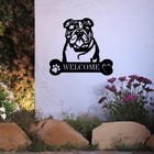 Cute Bulldog Metal Wall Art - Customised Garden Welcome Sign Home Decor Gift