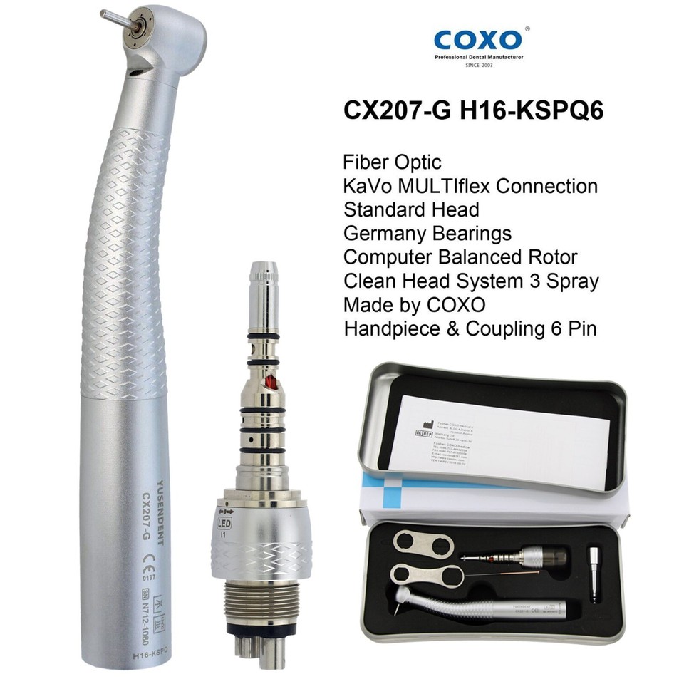 Turbine Dentaire Haute Vitesse COXO à Fibre Optique LED - Compatible KAVO NSK - Neuf Pour Dentiste