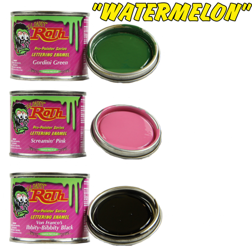 "Lil Daddy" Roth Mini Pinstriping Kit with 3 Lettering Enamels - Picture 6 of 10