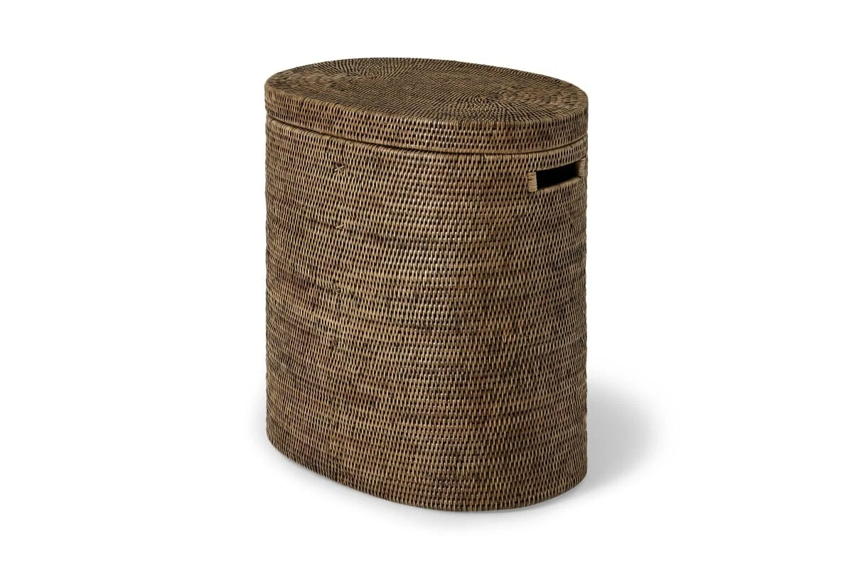 Double wicker cheap laundry basket