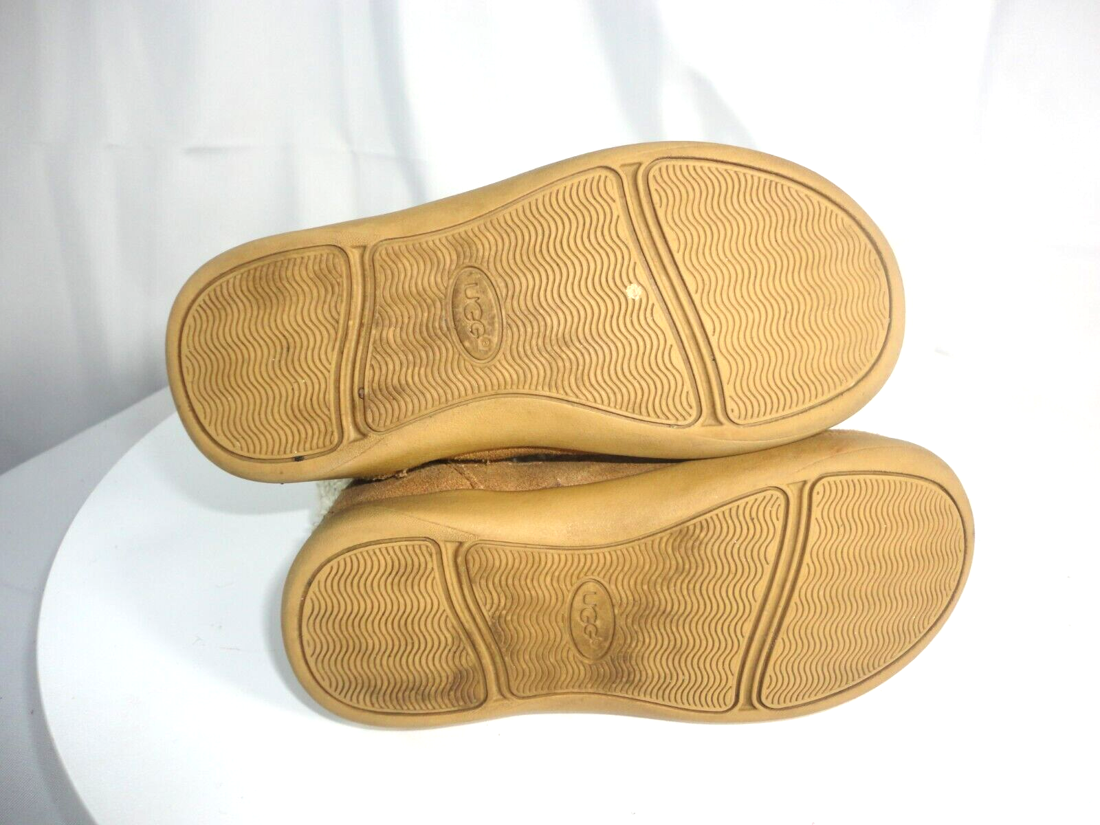 UGG Dove Size 8 Toddler Girl Boots Chestnut Tan Suede Knit 1007959T Zip Up Shoes - Picture 7 of 10