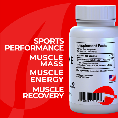 Creatine Monohydrate Capsules 1000 mg - Bodybuild - Muscle Growth - 60 Capsules - Picture 2 of 8