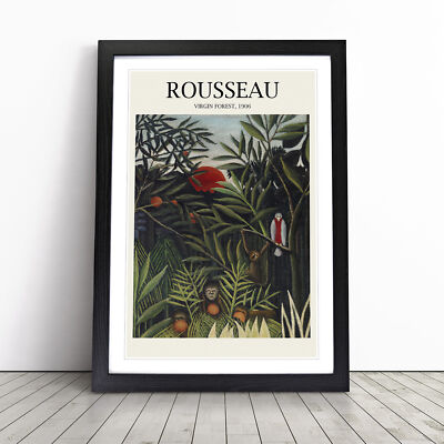Affenpapagei im Urwald Rousseau gerahmte Wandkunst Druck Leinwandbild