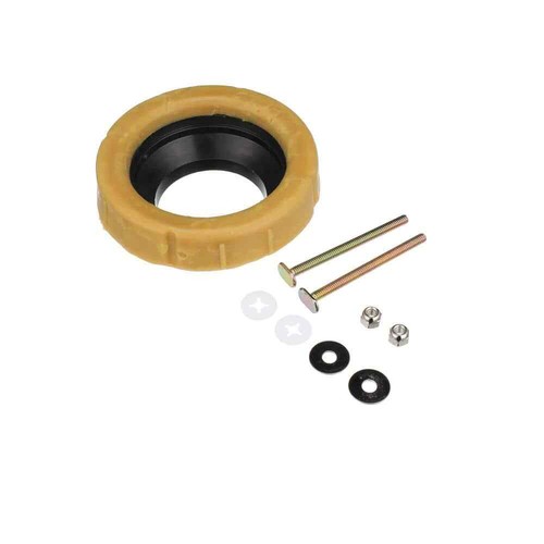 Extra Thick Reinforced Toilet Wax Ring with Plastic Horn and Zinc-Plated Toilet - Picture 3 of 6