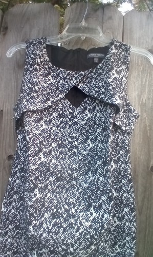 A Pea In The Pod Womens Sz S Black And White Maternity Dress Sleeveles Zip - Picture 3 of 8