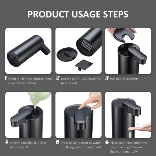 Automatic Soap Dispenser Touchless Soap Dispenser 3 Adjustable Volume Hand Fr... - Picture 7 of 7